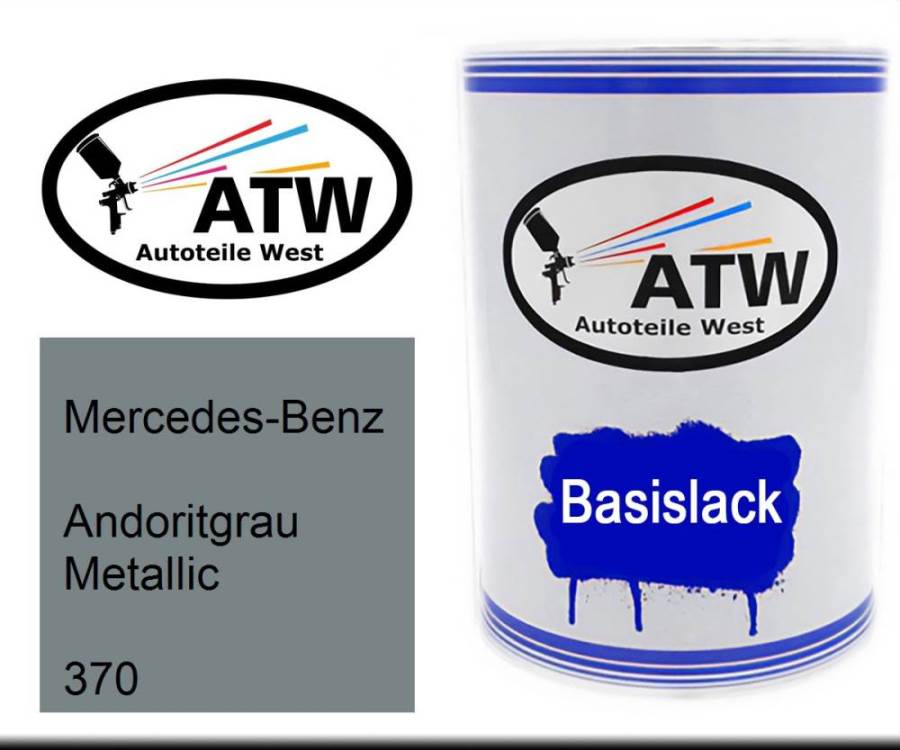 Mercedes-Benz, Andoritgrau Metallic, 370: 500ml Lackdose, von ATW Autoteile West.